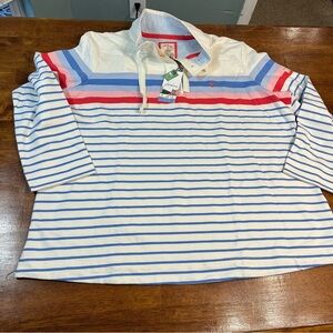 NWT Joules women’s cream pink blue stripped pullover size 22 or 3xl